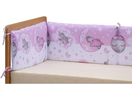 Mantinel do postýlky 4dílný Scarlett Lucy - 180 x 30 cm - růžová