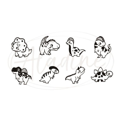 Dětská dřevěná razítka Aladine Stampo BAMBINO, 8 ks - Dinosauři