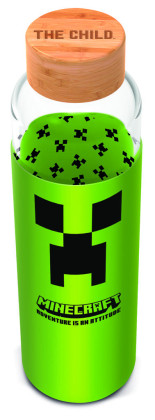 Skleněná láhev s návlekem 585 ml, Minecraft