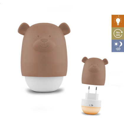 Medvídek Benny terakota - noční světlo se senzorem soumraku Zazu