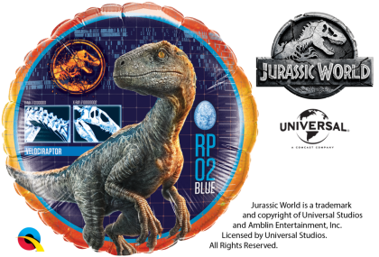 Fóliový balónek Kruh - Jurassic World 18"/45 cm