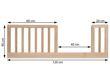 Válendová bočnice k postýlce 120 cm - Bílá