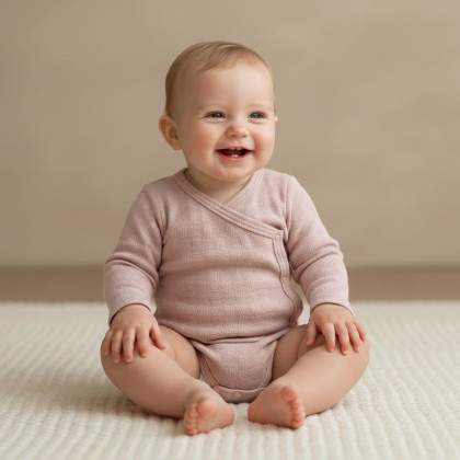 Zavinovací body s ohrnutým rukávem růžová vzor obdélník Babyservice