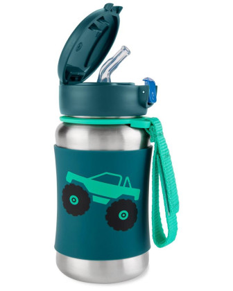 Spark Style Láhev s brčkem na vodu nerez 12 m+ Skip Hop