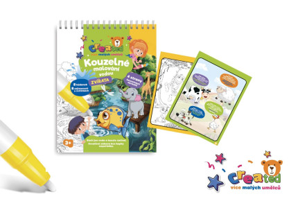 Kouzelné malování vodou/blok s tužkou zvířátka created 4 listy