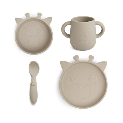Lykke Silikonový Jídelní set Nuuro Giraf