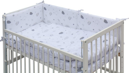 Dětská postýlka bílá s kompletní výbavou 120 x 60 cm Krena Scarlett