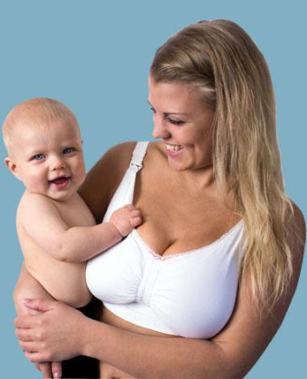 Podprsenka ke kojení s gelovou kosticí pro plnější poprsí - BÍLÁ