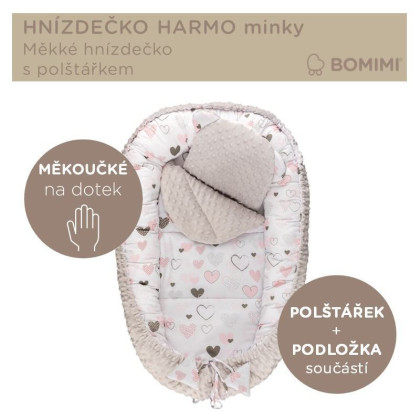 Hnízdečko Harmo s polštářkem minky Bomimi