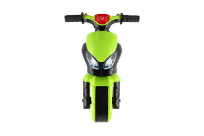 Odrážedlo motorka zeleno-černá se světlem se zvukem
