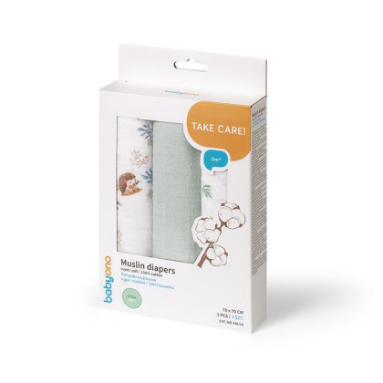 Mušelínové plenky Super Soft růžové 3 ks 70x70 cm BabyOno