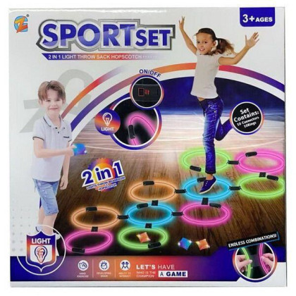 Skákací kroužky svítící a házecí hra set