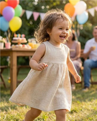 Kojenecké mušelínové šaty Ella linen New Baby