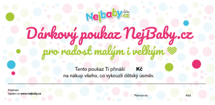Tištěný dárkový poukaz Nejbaby "pro radost malým i velkým"