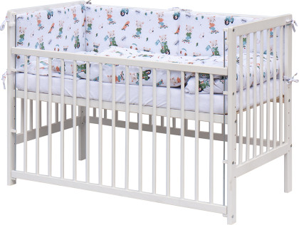 Dětská postýlka s kompletní výbavou Scarlett Peko 120 x 60 cm bílá