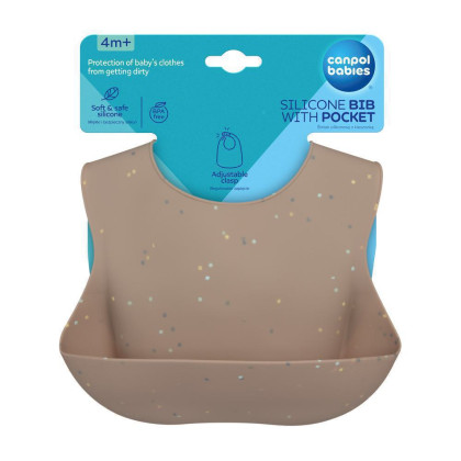 Silikonový bryndák s kapsou Dots Canpol babies