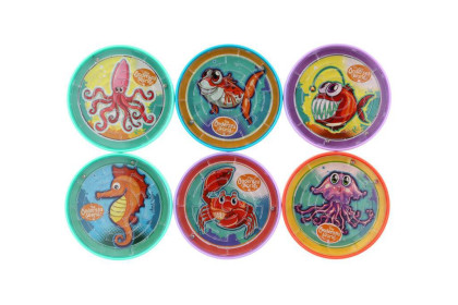 Bludiště hlavolam s kuličkou mořský svět 9 cm