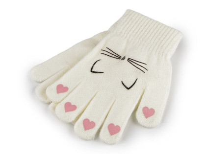 Dětské pletené rukavice kočka