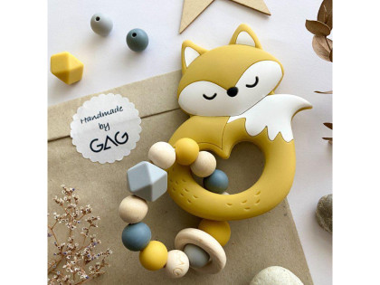 Kousátko do ručky silikonové Hryzátko lišák