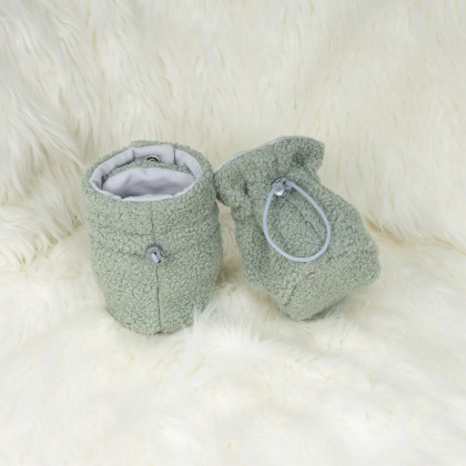 Capáčky Teddy fleece double Olive olivová Esito