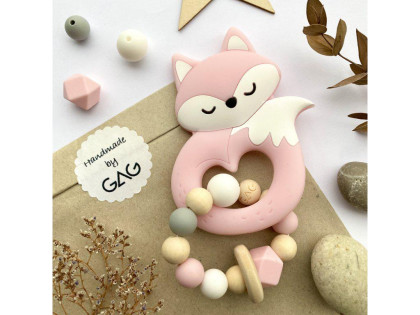 Kousátko do ručky silikonové Hryzátko lišák