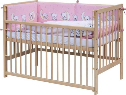 Dětská postýlka s kompletní výbavou Toro Scarlett 120 x 60 cm - růžová