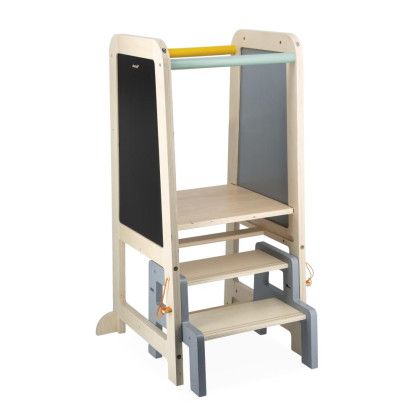 Dřevěná učící věž 3v1 se schůdky a tabulí Janod 