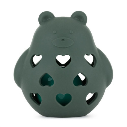Hračka silikonová s chrastítkem PETITE&MARS Bear Basil