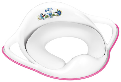 Redukce na WC s úchyty měkká Šmoulové pink Maltex