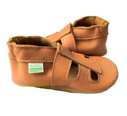 Kožené capáčky sandálky Barefoot Vel. M (6-12 měs.) Hopi Hop
