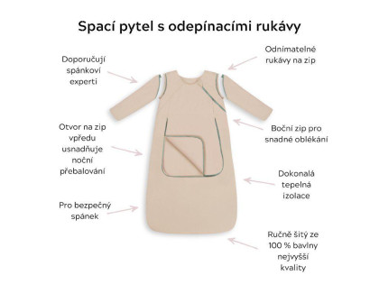 Celoroční spací pytel s odepínacími rukávy Sleepee Limitovaná edice