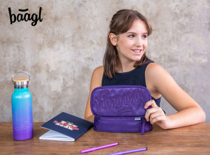 Set 3 Coolmate Plum: batoh, penál, sáček Baagl