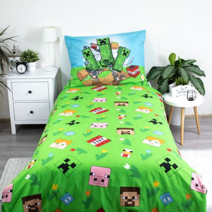 Povlečení Minecraft Outdoor Mobs 140 x 200, 70 x 90 cm Jerry Fabrics