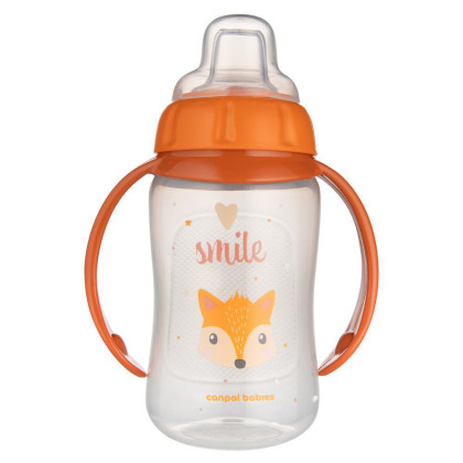 Hrneček tréninkový Cute Animals se silikonovým pítkem 320 ml Canpol babies