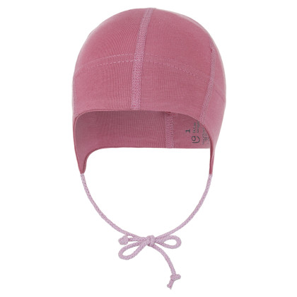 Čepice tenká zavazovací plochý šev Outlast® UPF 50+ tm.starorůžová