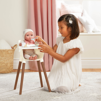 Židlička jídelní pro panenky s doplňky LullaBaby