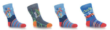 Bavlněné chlapecké ponožky s protiskluzovou silikonovou podrážkou 15 - 17 cm 1 ks