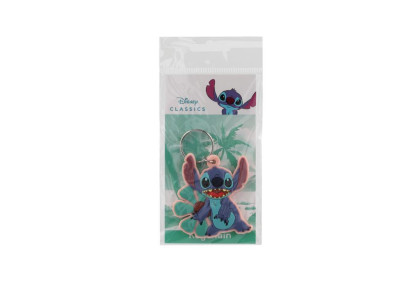 Přívěsek na klíče Lilo & Stitch gumový 6 cm s květinou