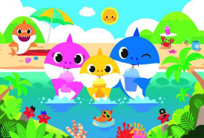 Puzzle Žraločí rodinka/Baby Shark na dovolené 60 dílků