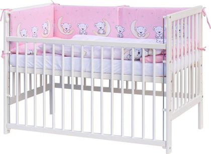 Dětská postýlka s kompletní výbavou Toro Scarlett 120 x 60 cm - růžová