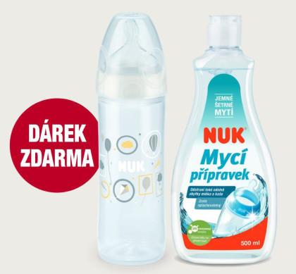 NUK Mycí prostředek na láhve a savičky 3x 500 ml + DÁREK lahvička 250 ml