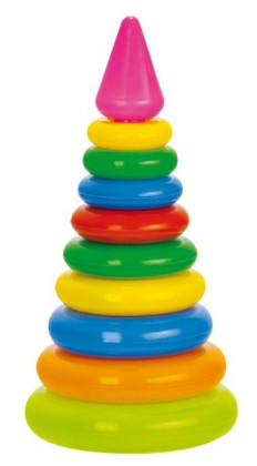 Skládanka pyramida s kroužky plast 28 cm