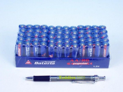 Baterie Popular R6/AA 1,5V zinkochloridové 4ks ve folii