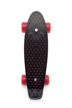 Skateboard - pennyboard 43cm, nosnost 60kg plastové osy, černá, červená kola
