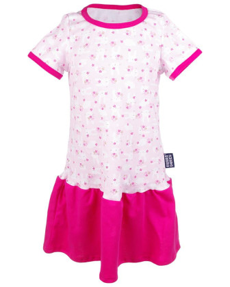 Dívčí letní šaty růžové se zajíčky Kaarsgaren