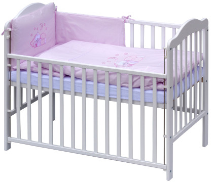 Dětská postýlka s kompletní výbavou Scarlett 120 x 60 cm - Měsíček - růžová