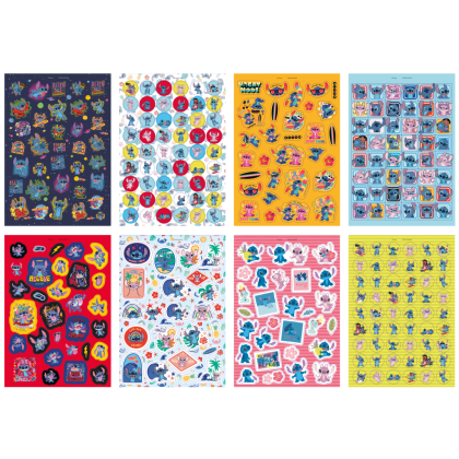 Třpytivé samolepky Stitch A5 8 archů