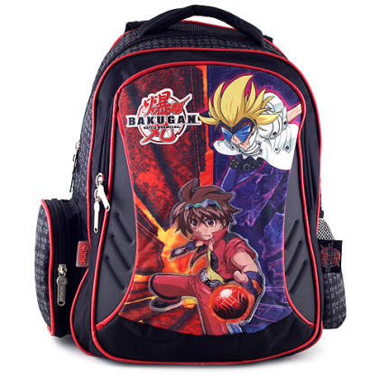 Školní batoh Bakugan - Černo-červený - 3D