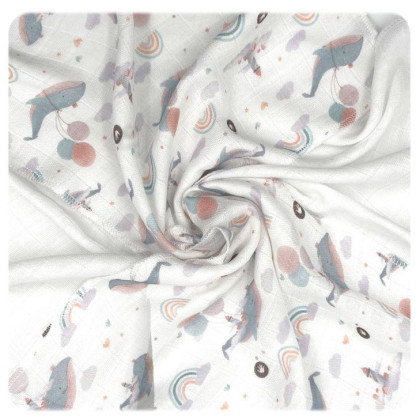 Bambusové ubrousky XKKO BMB 30x30 Digi - Sky Whale MIX