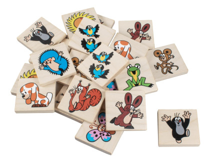 Pexeso Krtek společenská hra 24 dřevěných kamenů Detoa